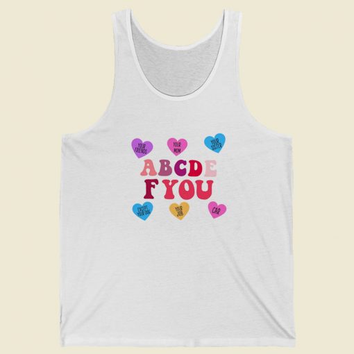 ABCDEFU Matching Colour 80s Tank Top