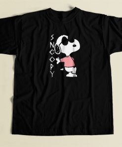 Cool Snoopy In Pink 80s T Shirt Style
