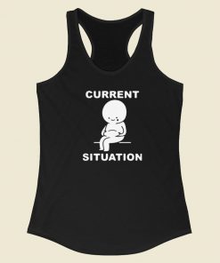Funny Current Situation Fat 80s Racerback Tank Top