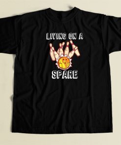 Funny Living On A Spare Bowling 80s T Shirt Style