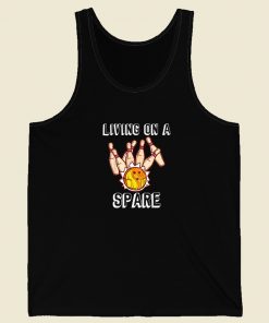 Funny Living On A Spare Bowling 80s Tank Top