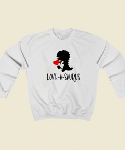 Love A Saurus Valentine Day 80s Sweatshirt Style