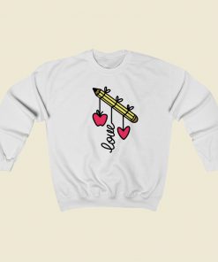Love Pencil Valentine 80s Sweatshirt Style