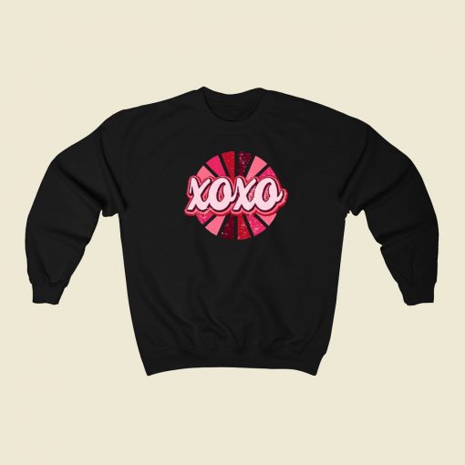 Retro XOXO Hot Pink 80s Sweatshirt Style