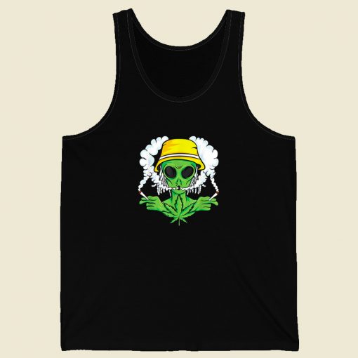 Space Lover Weed Cannabis Funny 80s Tank Top