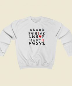 Teaching Alphabet Valentine 80s Sweatshirt Style