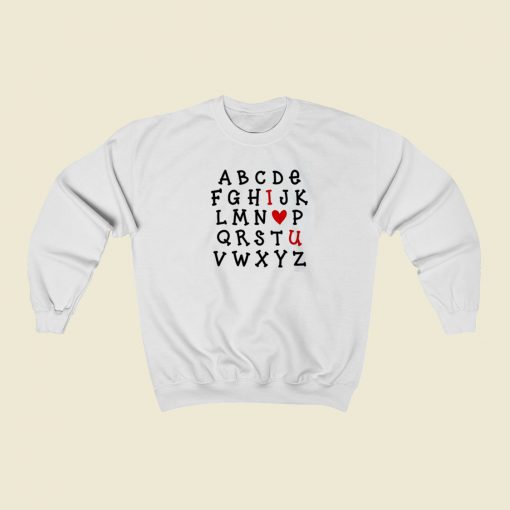 Teaching Alphabet Valentine 80s Sweatshirt Style