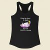 Unicorn Like To Stay In Bed 80s Racerback Tank Top