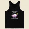 Unicorn Like To Stay In Bed 80s Tank Top