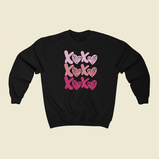 Xo Heart Kisses Happy Valentine 80s Sweatshirt Style
