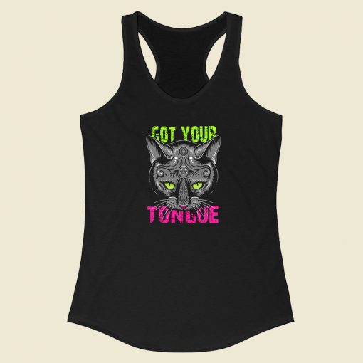 Cat Got Your Tongue 80s Racerback Tank Top