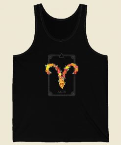 Floral Zodiac Sign Aries 80s Tank Top