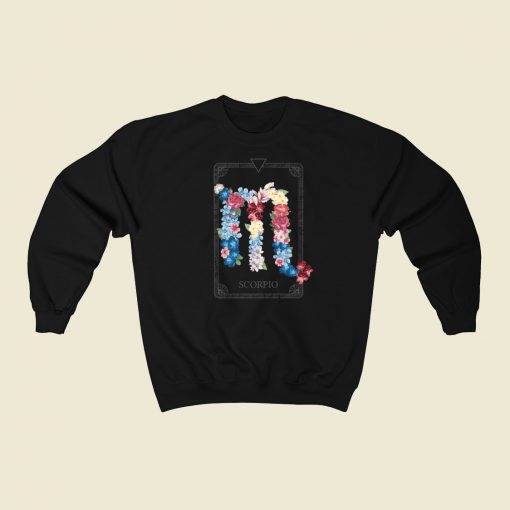 Floral Zodiac Sign Scorpio 80s Sweatshirts Style