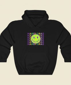 Mardi Gras Leopard Smiley Face Hoodie Style
