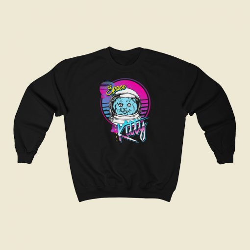 Space Kitty Astronaut 80s Sweatshirts Style