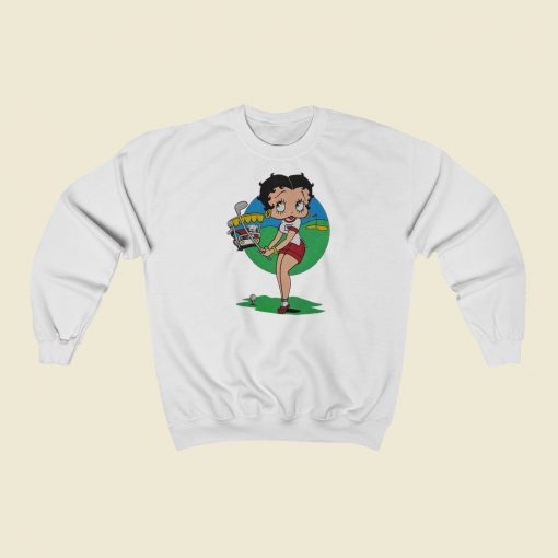 Betty Boop Sunny Day to Play Golf Sweatshirts Style On Sale