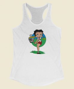 Betty Boop Sunny Day to Play Golf Racerback Tank Top