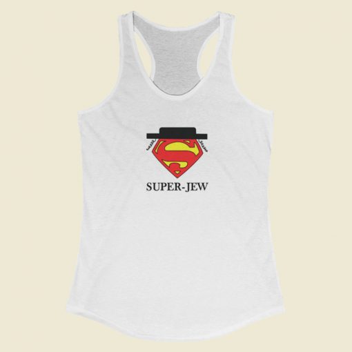 Superman Super Jew Funny Racerback Tank Top
