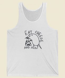 Eat Cheese And Sin Funny Tank Top On Sale