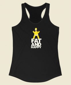 Homer Simpson Fat And Happy Racerback Tank Top