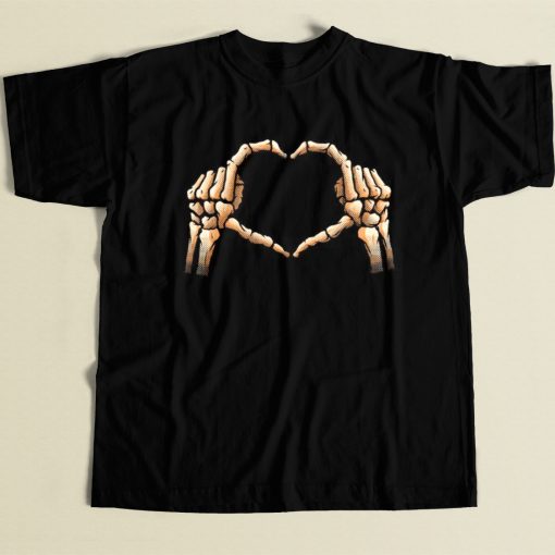 Hands Heart Skeleton T Shirt Style On Sale