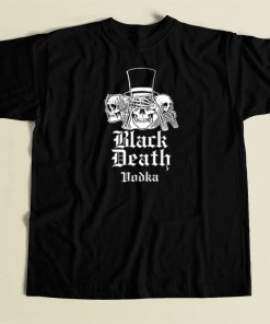 Black Death Vodka Skull T Shirt Style