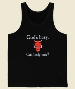 God Busy Can I Help You Devil Tank Top