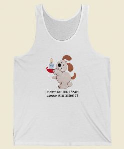 Puppy On The Train Gonna Ride Tank Top