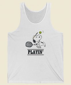 Snoopy Playing Tennis Tank Top