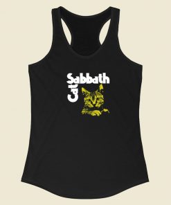 Cat Sabbath Funny Racerback Tank Top