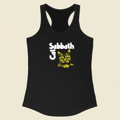 Cat Sabbath Funny Racerback Tank Top